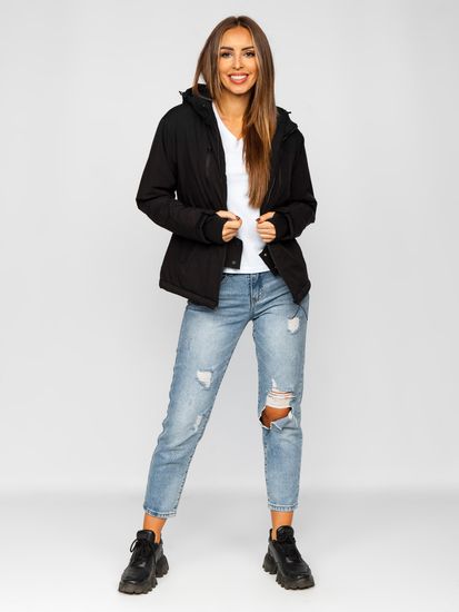 Μαύρο γυναικείο χειμερινό σπορ μπουφάν Bolf HH012A