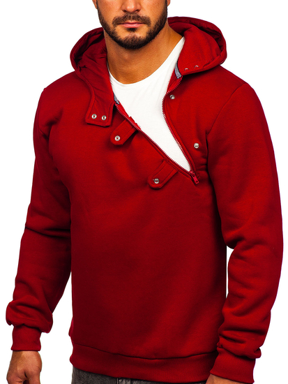 Μπορντο φουτερ ανδρικο με κουκουλα Bolf 06