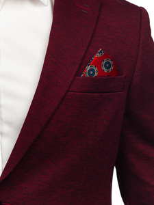 Μπορντό ανδρικό σακάκι casual Bolf 24401