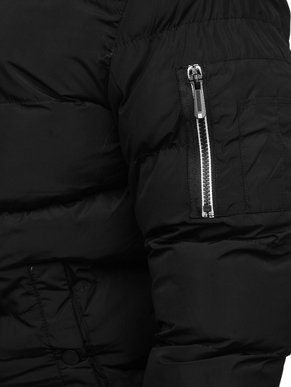 Μαυρο καπιτονε μπουφαν ανδρικο χειμερινο Bolf 6971