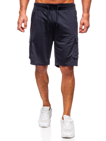 Σκούρα μπλε αθλητικά κοντά cargo σορτς ανδρικά Bolf 8K1505