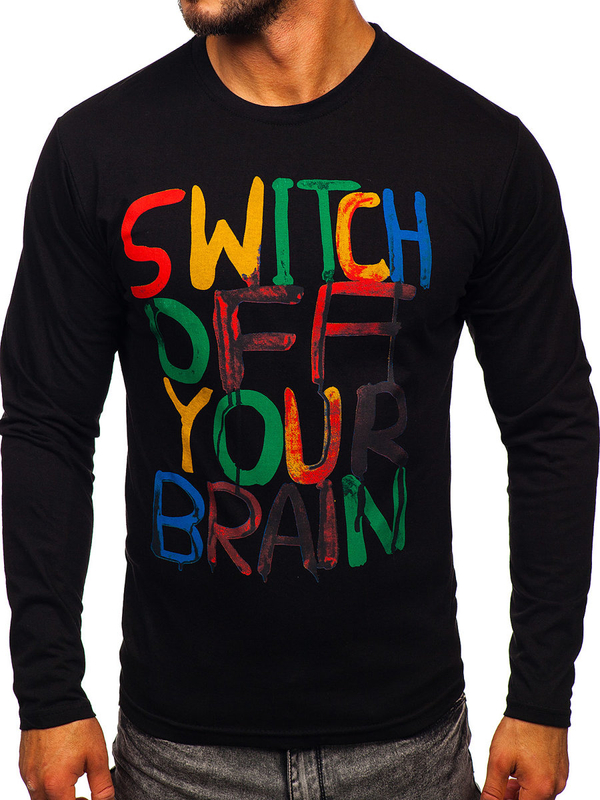 Longsleeve ανδρικο με ετυπωση μαυρο Bolf 1214