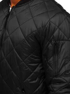 Μαύρο μεταβατικό ανδρικό καπιτονέ bomber τζάκετ Bolf MY-01