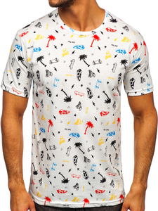 Λευκο T-shirt ανδρικο με εκτυπωση Bolf 14924