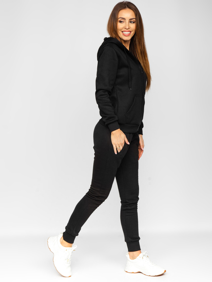 Μαύρο γυναικείο σετ φόρμας δύο τεμαχίων Bolf 0003