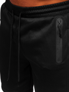 Μαύρα αθλητικά κοντά σορτς ανδρικά Bolf 17K533