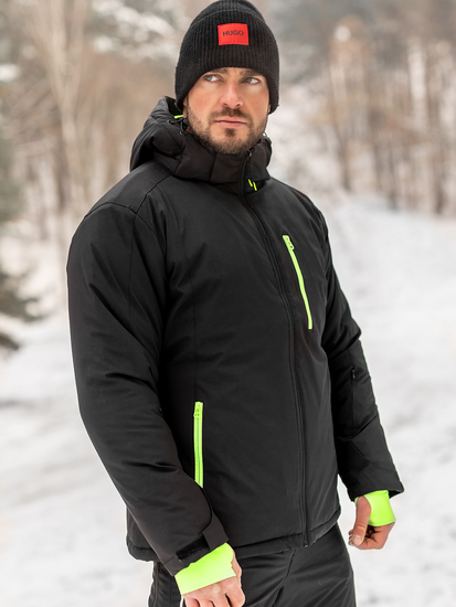 Μαύρο μπουφάν ανδρικό χειμερινό αθλητικό Bolf HH011
