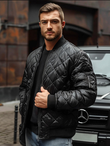 Μαύρο μεταβατικό ανδρικό καπιτονέ bomber τζάκετ Bolf MY-01