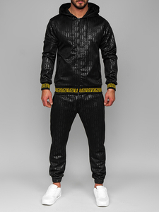 Μαύρη ανδρική φόρμα με κουκούλα Bolf 3A161