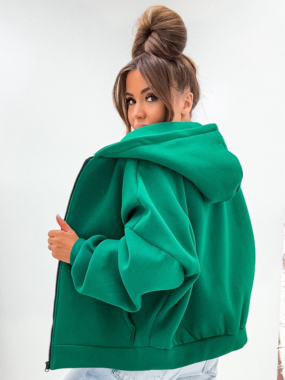 Γυναικεία ζεστή μπλούζα με κουκούλα σε σχήμα πεταλούδας Πράσινος Bolf 821112