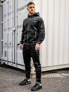 Ανδρικό βελούδινο αθλητικό ντύσιμο Μαύρος Bolf 3B113A2