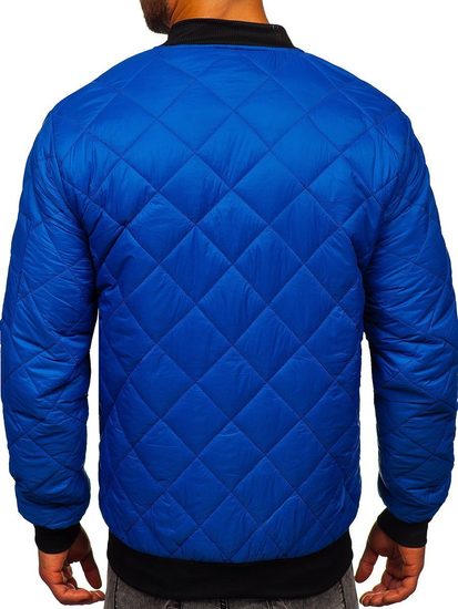 Μπλε μεταβατικό καπιτονέ ανδρικό μπουφάν bomber Bolf MY-01A