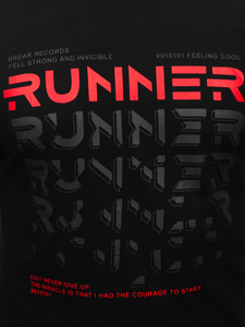 Μαύρο T-shirt ανδρικό με στάμπα Bolf 14336