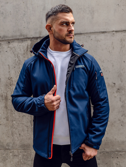 Σκούρο μπλε ανδρικό softshell μπουφάν Bolf BK122A