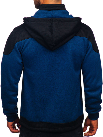 Μπλε ανδρική μπλούζα-μπουφάν με κουκούλα Bolf TC1262