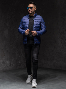 Μπλε μαρέν καπιτονέ μεταβατικό μπουφάν ανδρικό Bolf LY33A1