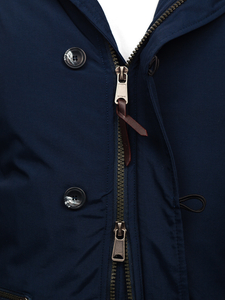 Μπουφαν ανδρικο χειμωνιατκο τυπου παρκα ναυτικο μπλε Bolf 1795 