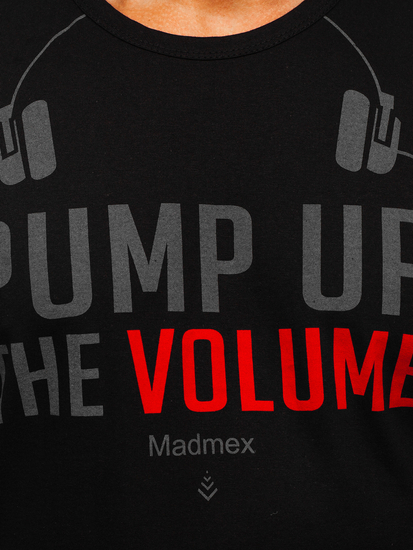 Μαυρο μπλουζακι tank top με σταμπα Bolf 14815