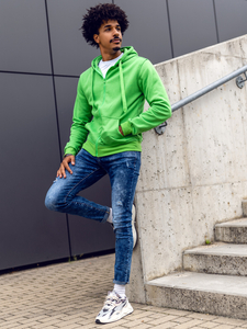 Φουτερ ανδρικο με κουκουλα ανοιχτο μπλε Bolf 2008