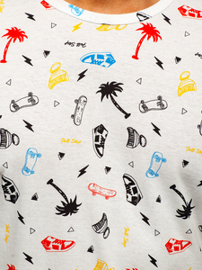 Λευκο T-shirt ανδρικο με εκτυπωση Bolf 14924