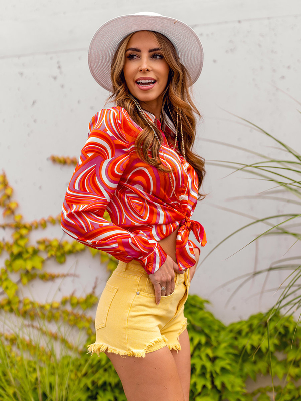 Κιτρινο σορτς τζιν γυναικειο Bolf A63