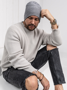 Γκρι ανδρικό χειμερινό καπέλο Bolf 387061