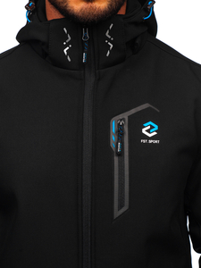 Μαυρο-μπλε μουφαν ανδρικο softshell Bolf WX062