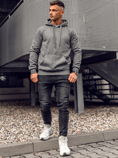 Ανδρική κουκούλα καγκουρό Ανθρακίτης Bolf MB001A