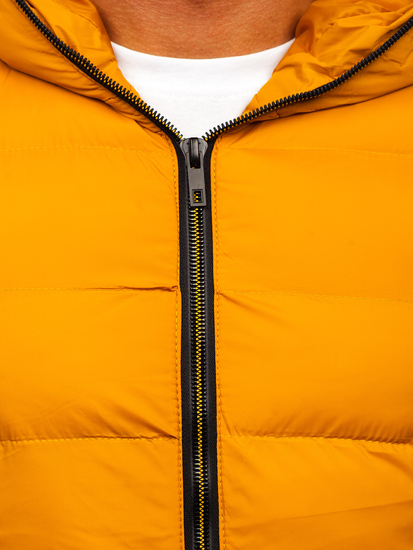 Camel ανδρικό χοντρό καπιτονέ γιλέκο με κουκούλα Bolf 7M805