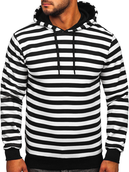 Λευκο με σταμπα φουτερ ανδρικο με κουκουλα Bolf 141029