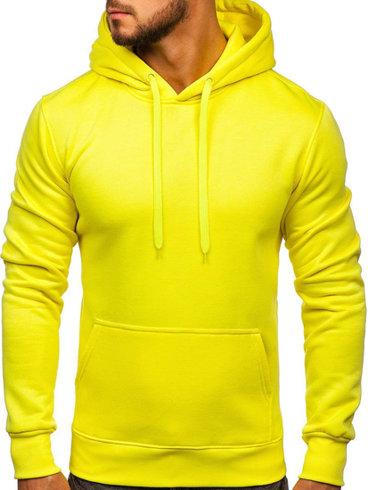 Φουτερ ανδρικο με κουκουλα κιτρινο-νεον κανγκουρ Bolf 2009