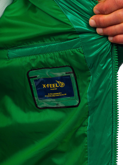Πράσινη καπιτονέ ανδρική χειμερινή μπουφάν Bolf 9981