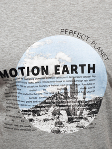 Γκρι βαμβακερό ανδρικό t-shirt με στάμπα Bolf MPO3466