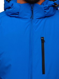 Μπλε μπουφάν ανδρικό χειμερινό αθλητικό Bolf HH011