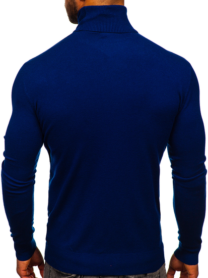 Μπλε απλό ανδρικό ζιβάγκο πουλόβερ Bolf YY02