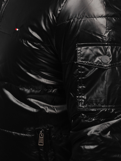 Μαυρο καπιτονε μπουφαν ανδρικο μεταβατικο αθλητικο Bolf 2143