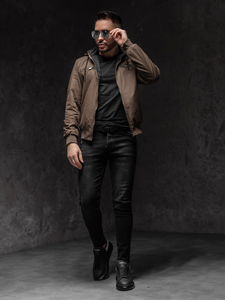 Χακί ανδρικό βαμβακερό μεταβατικό μπουφάν Bolf 84M3010A1