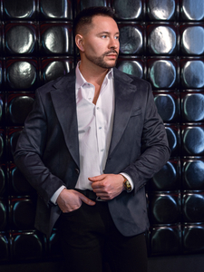 Ανδρικό βελούδινο σακάκι Ναυτικό μπλε Bolf 24410