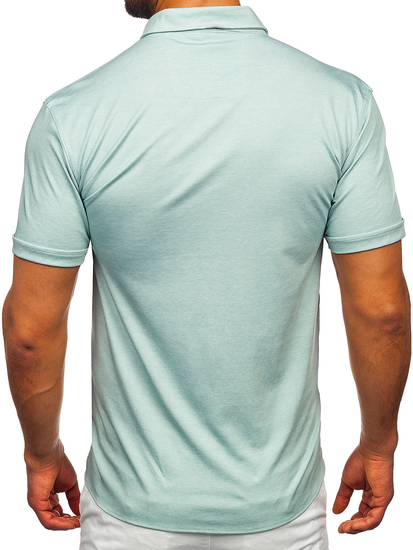 Ανδρικό πουκάμισο με κοντό μανίκι σε χρώμα μέντας Bolf 2005