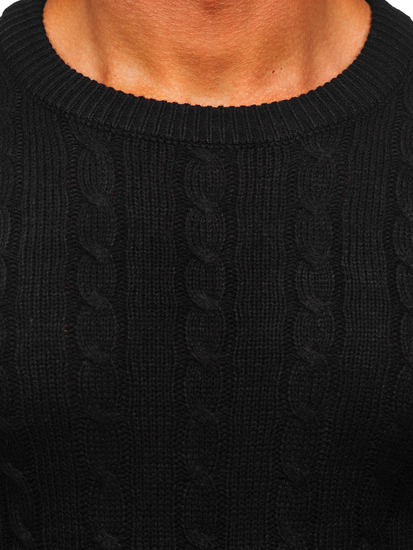 Μαύρο ανδρικό πουλόβερ Bolf MM6021