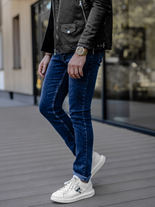 Μπλε μαρέν ανδρικό τζιν παντελόνι slim fit Bolf DP52