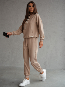 Γυναικεία αθλητική στολή 2 τεμαχίων Μπεζ Bolf 82162