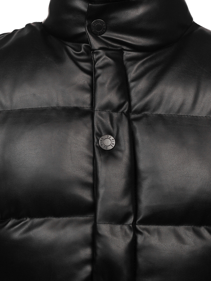 Μαύρο ανδρικό καπιτονέ γιλέκο Bolf 0023-A