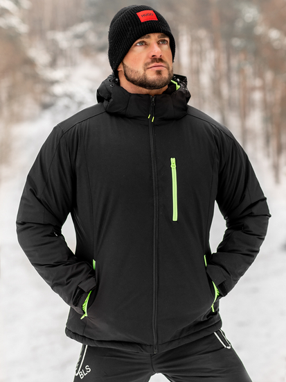 Μαύρο μπουφάν ανδρικό χειμερινό αθλητικό Bolf HH011