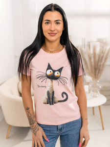 Ροζ γυναικείο t-shirt με εφαρμογή Bolf 95T2515