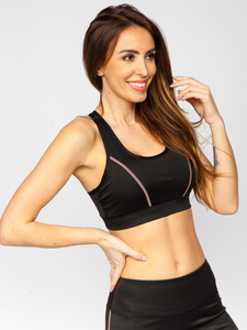 Μαύρο γυναικείο αθλητικό σετ δύο τεμαχίων Bolf XL012A1