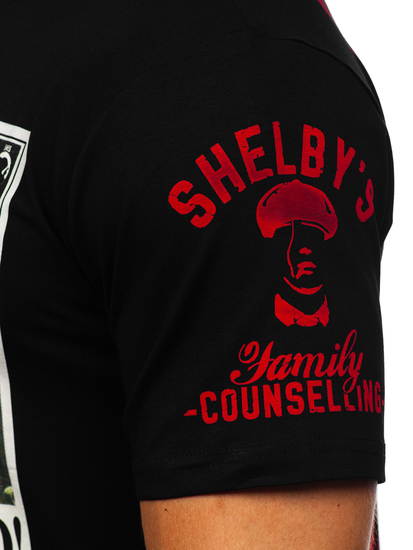 Μαυρο T-shirt ανδρικο με εφαρμογες Bolf 2826