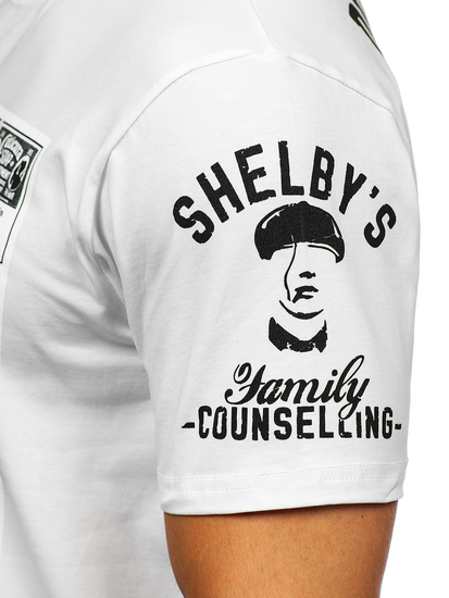 Λευκο T-shirt ανδρικο με εφαρμογες Bolf 2826