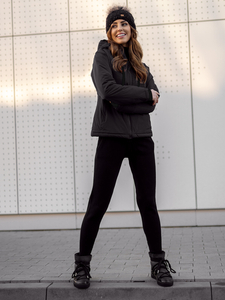 Μαύρο γυναικείο χειμερινό μπουφάν για σκι Bolf HH012