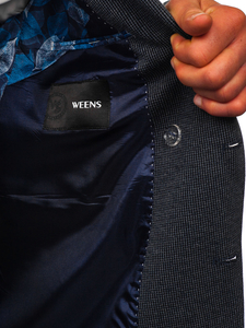 Ανδρικό κομψό τζάκετ με διπλό στήθος Ναυτικό μπλε Bolf 006